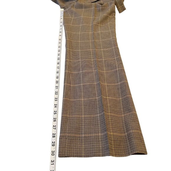 Talbots Brown Wool Houndstooth Flare Trousers Size 10 - Picture 5 of 15
